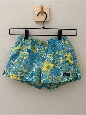 Patagonia Baggies™ Girl Shorts
 - Aqua, Yellow & Teal Floral Print Size XS 5/6